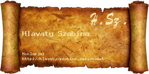 Hlavaty Szabina névjegykártya